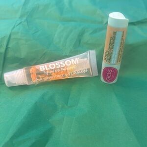 Blossom Moisturizing Lip Gloss and EOS Organic Lip Balm Set-NWT